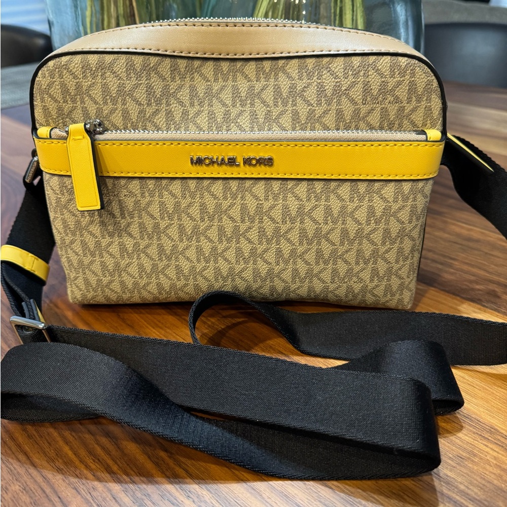 Michael Kors Brown and Yellow Belt Bag